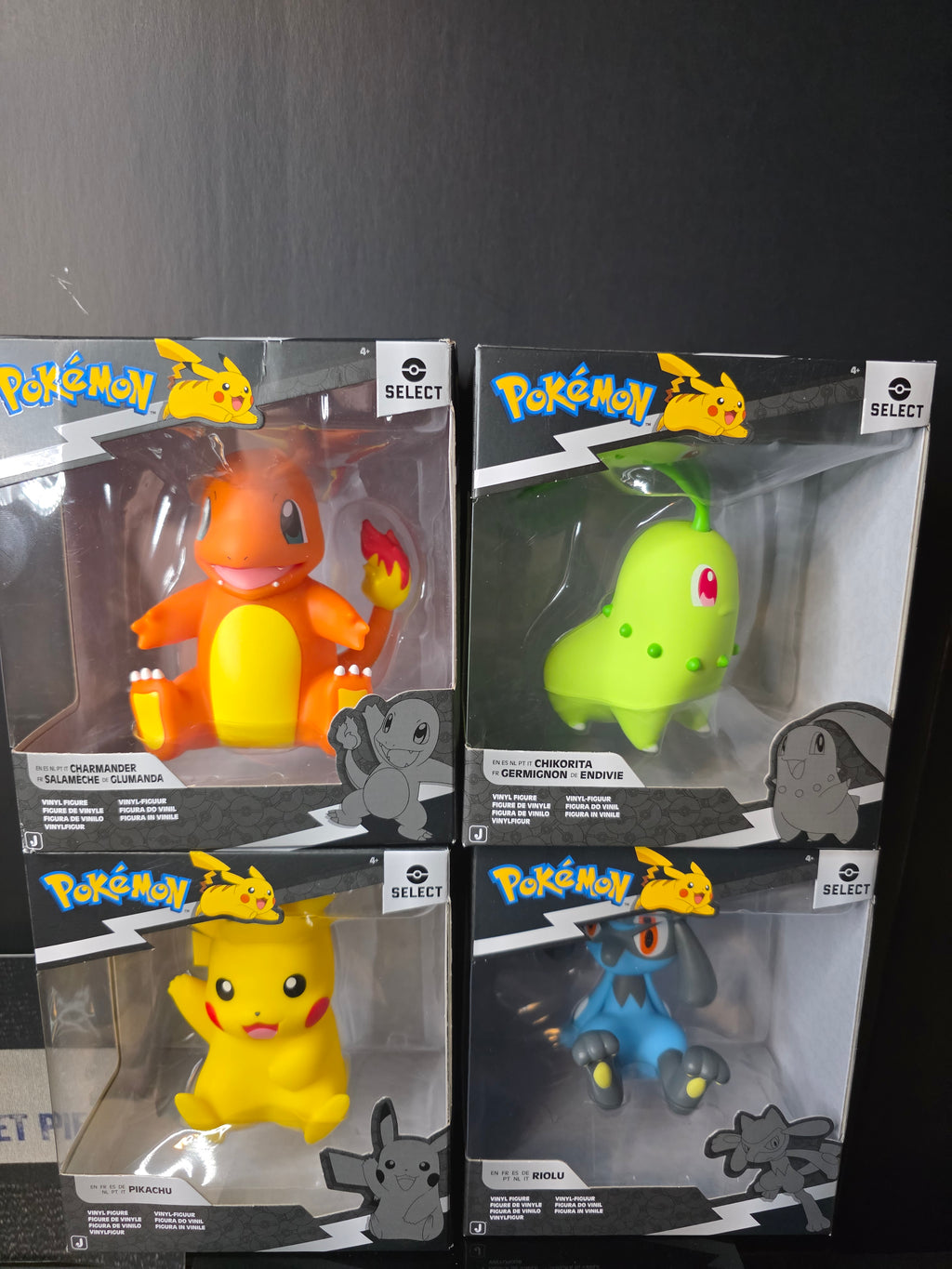 Pokémon Select Series 4 Set Pikachu Charmander Riolu Chikorita Vinyl Figures New